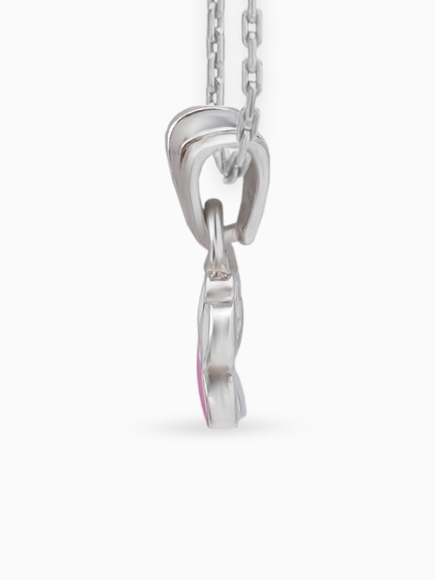 Side view SIJA 925 silver jewellery pink white palm charm stylish handcrafted accessory perfect for weddings parties anniversaries and festive wear
