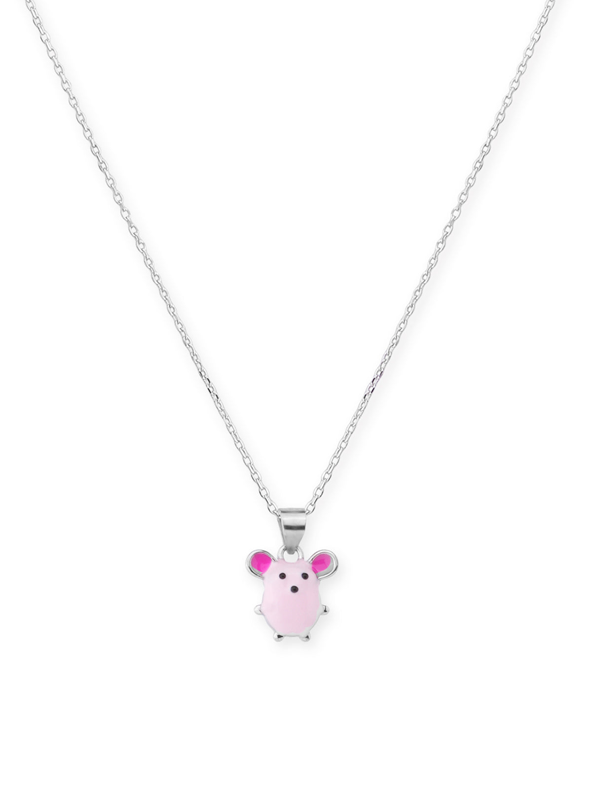 Close‑up of SIJA 925 silver Pinky Pig Necklace showing pig pendant detailing and handcrafted sterling silver design