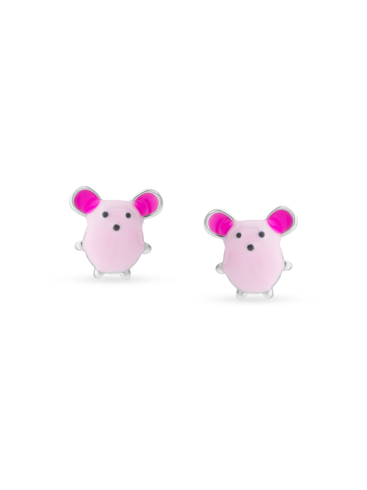 Detailed view of SIJA 925 silver Pinky Pig Earrings highlighting intricate sterling silver finish and ornamental craftsmanship