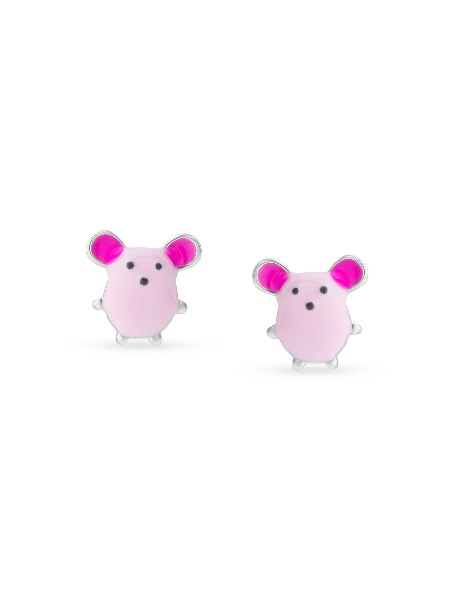 Detailed view of SIJA 925 silver Pinky Pig Earrings highlighting intricate sterling silver finish and ornamental craftsmanship