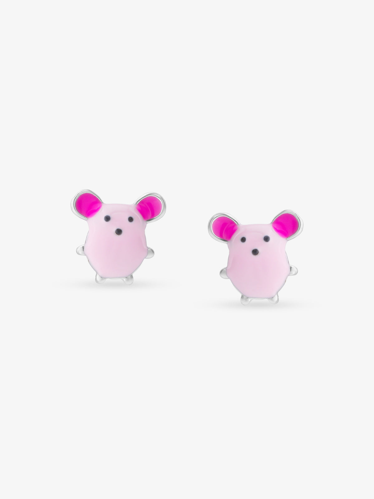 Detailed view of SIJA 925 silver Pinky Pig Earrings highlighting intricate sterling silver finish and ornamental craftsmanship