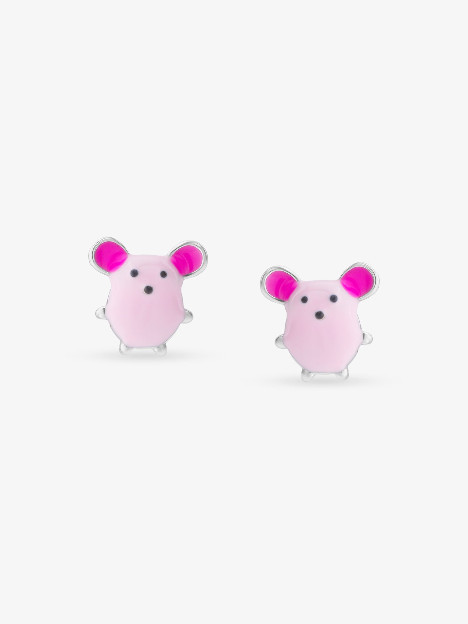 Detailed view of SIJA 925 silver Pinky Pig Earrings highlighting intricate sterling silver finish and ornamental craftsmanship