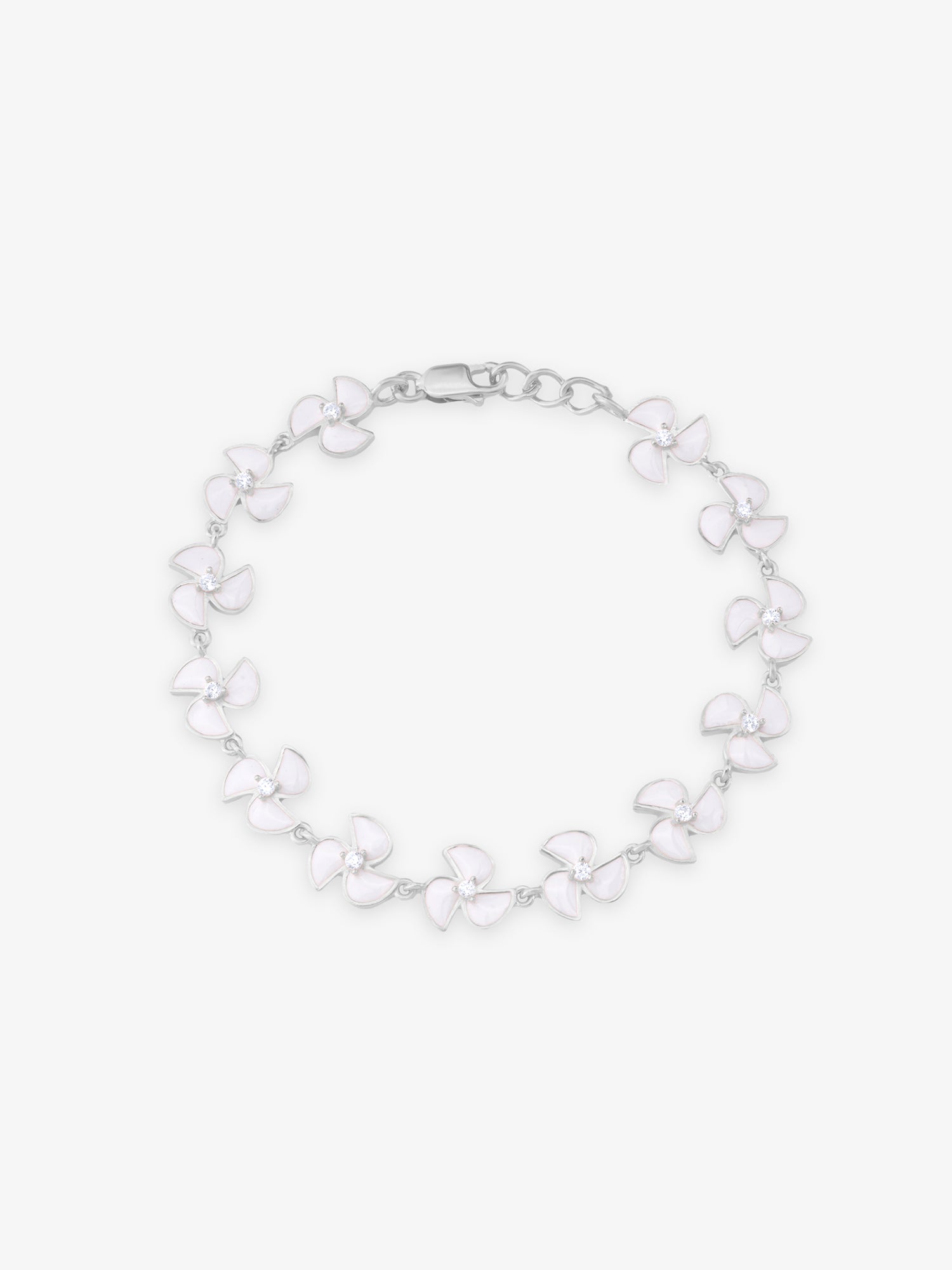 SIJA 925 Silver Pinwheel Chain Bracelet sterling silver jewellery elegant hero shot