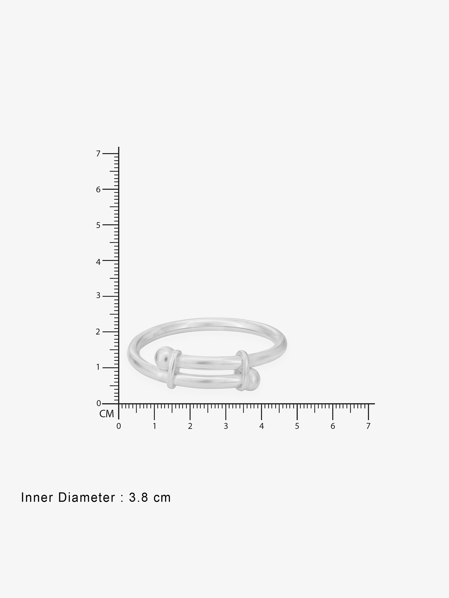 Reverse view of SIJA 925 Silver Plain Kids Bracelet BIS 925 hallmark certified sterling silver jewellery