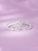 Detailed close up of SIJA 925 Silver Plain Kids Bracelet highlighting smooth silver craftsmanship