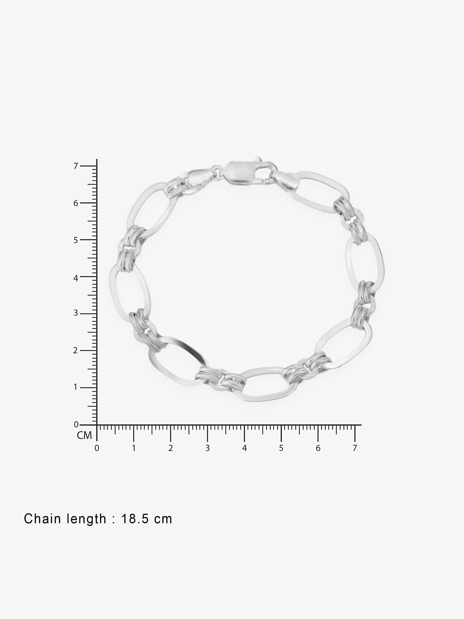 Reverse view of SIJA Polo Double Ring Mens Chain Bracelet showing BIS 925 hallmark certified sterling silver jewellery made in India