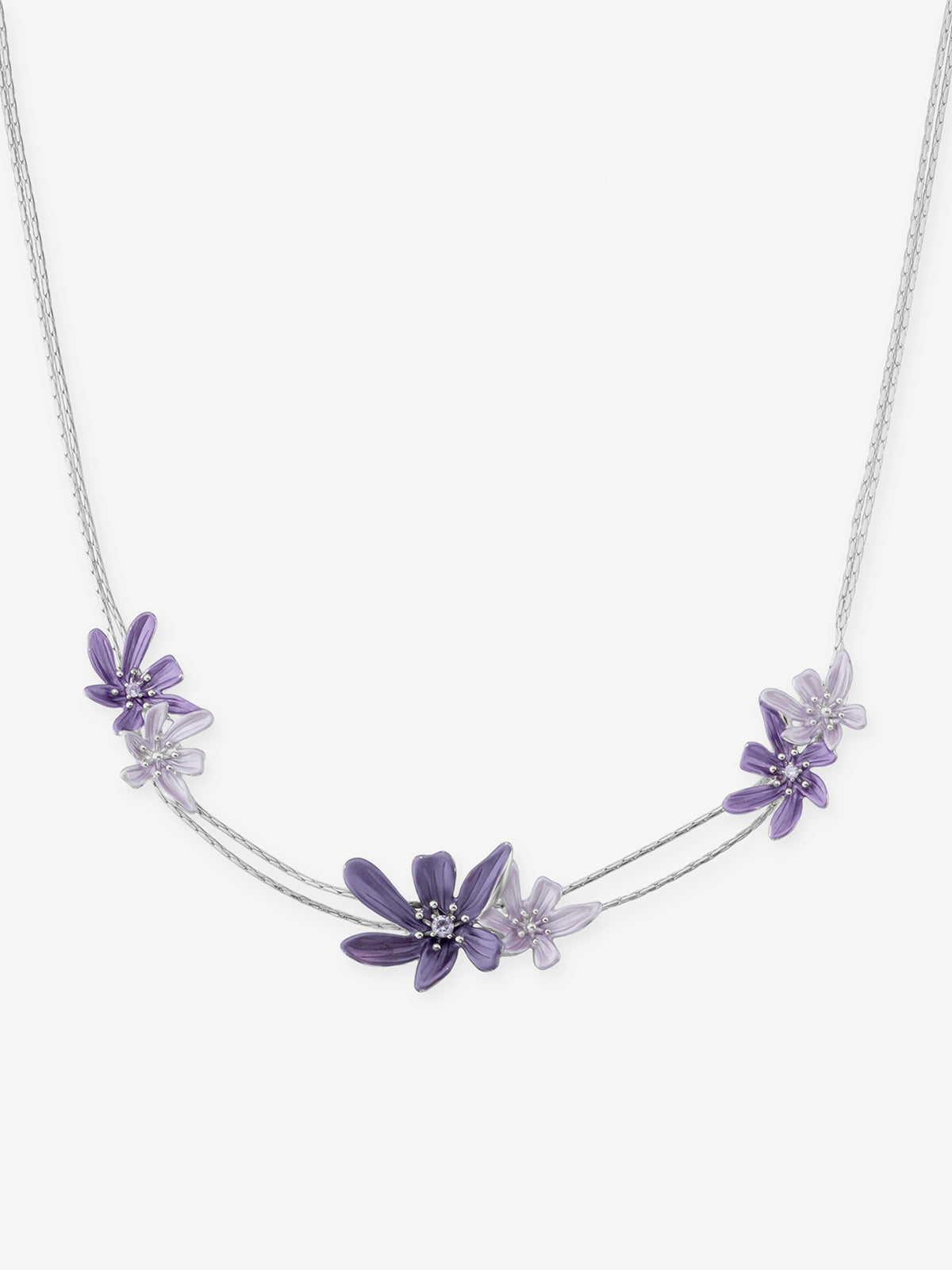 Close‑up of SIJA 925 silver Flower Necklace showing intricate floral detailing handcrafted sterling silver jewellery timeless accessory