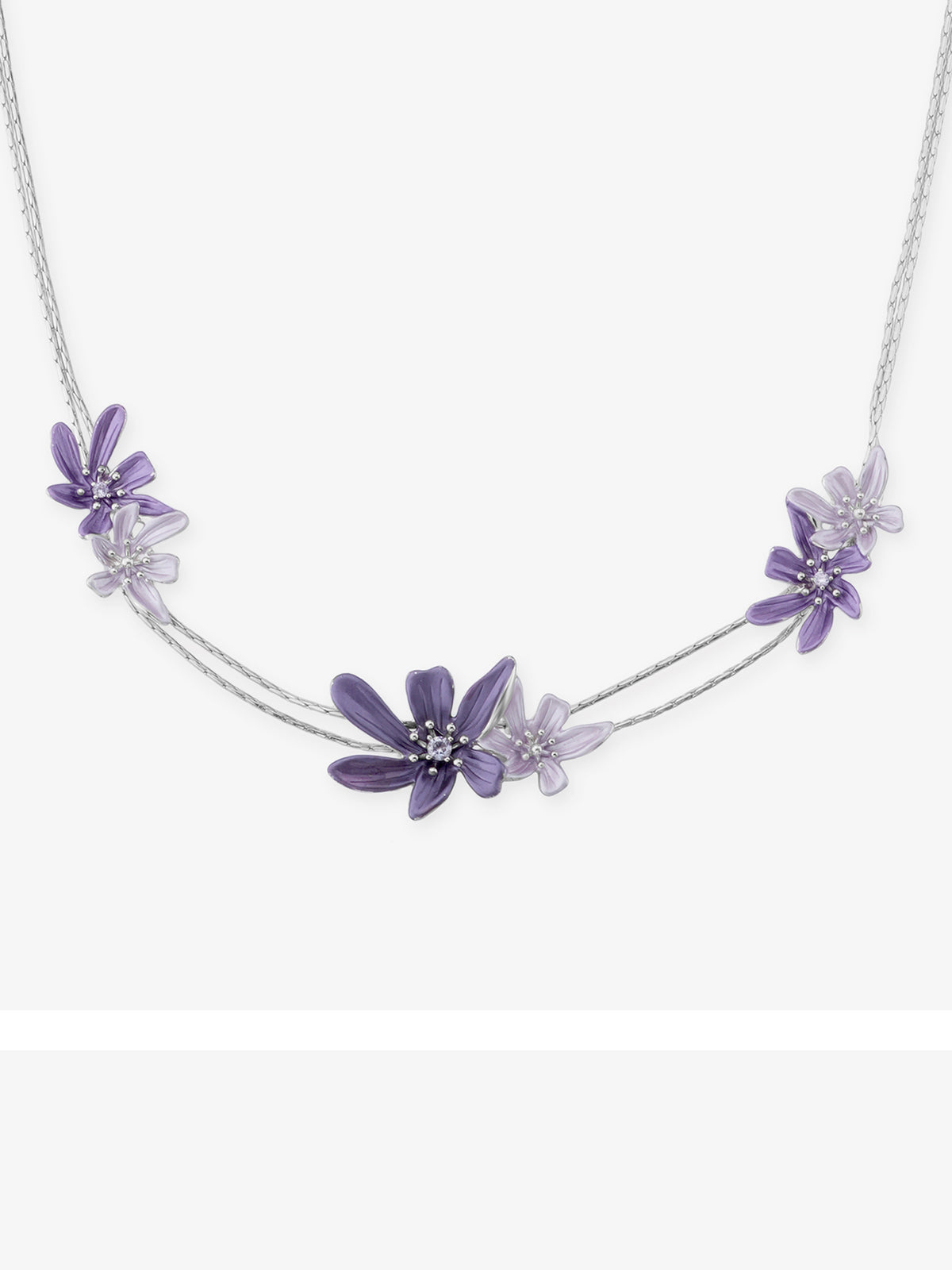 Close‑up of SIJA 925 silver Flower Necklace showing intricate floral detailing handcrafted sterling silver jewellery timeless accessory