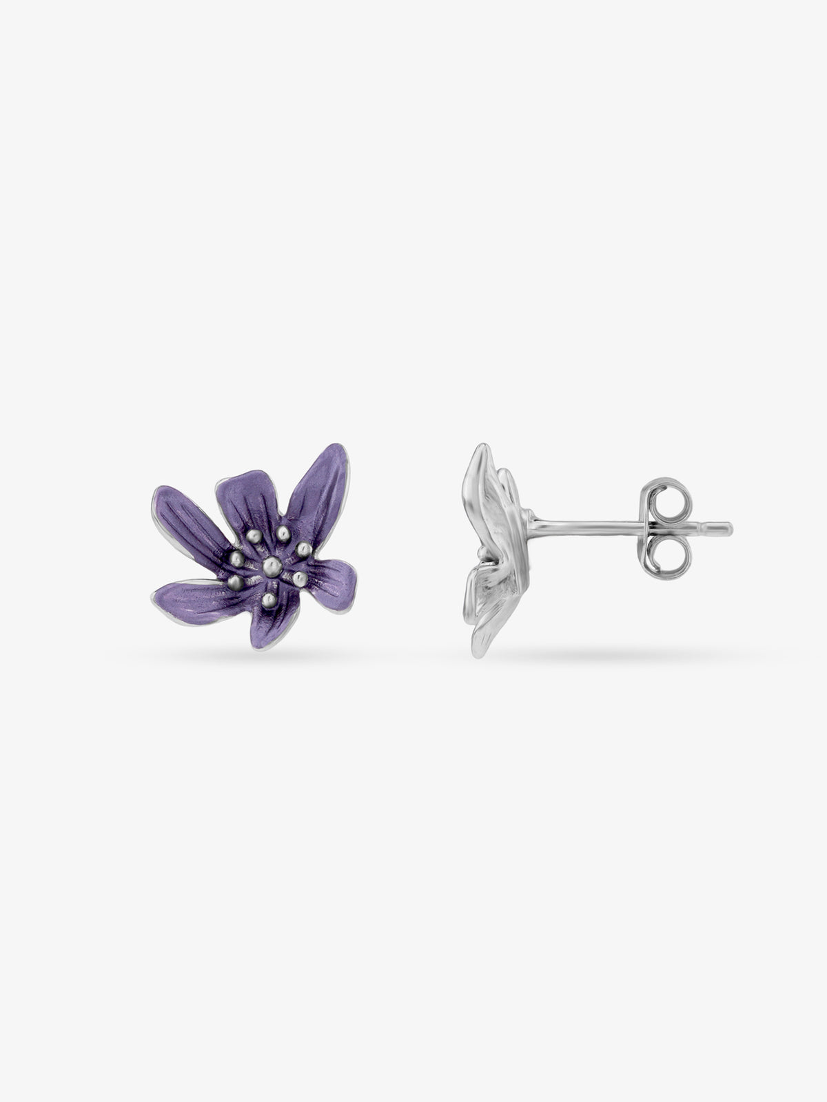 Side profile of SIJA 925 silver Flower Earrings sterling silver jewellery timeless floral accessory elegant design for women
