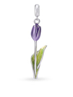 Hero shot SIJA 925 silver jewellery purple rose charm BIS hallmarked elegant floral accessory perfect for weddings festive wear and gifting