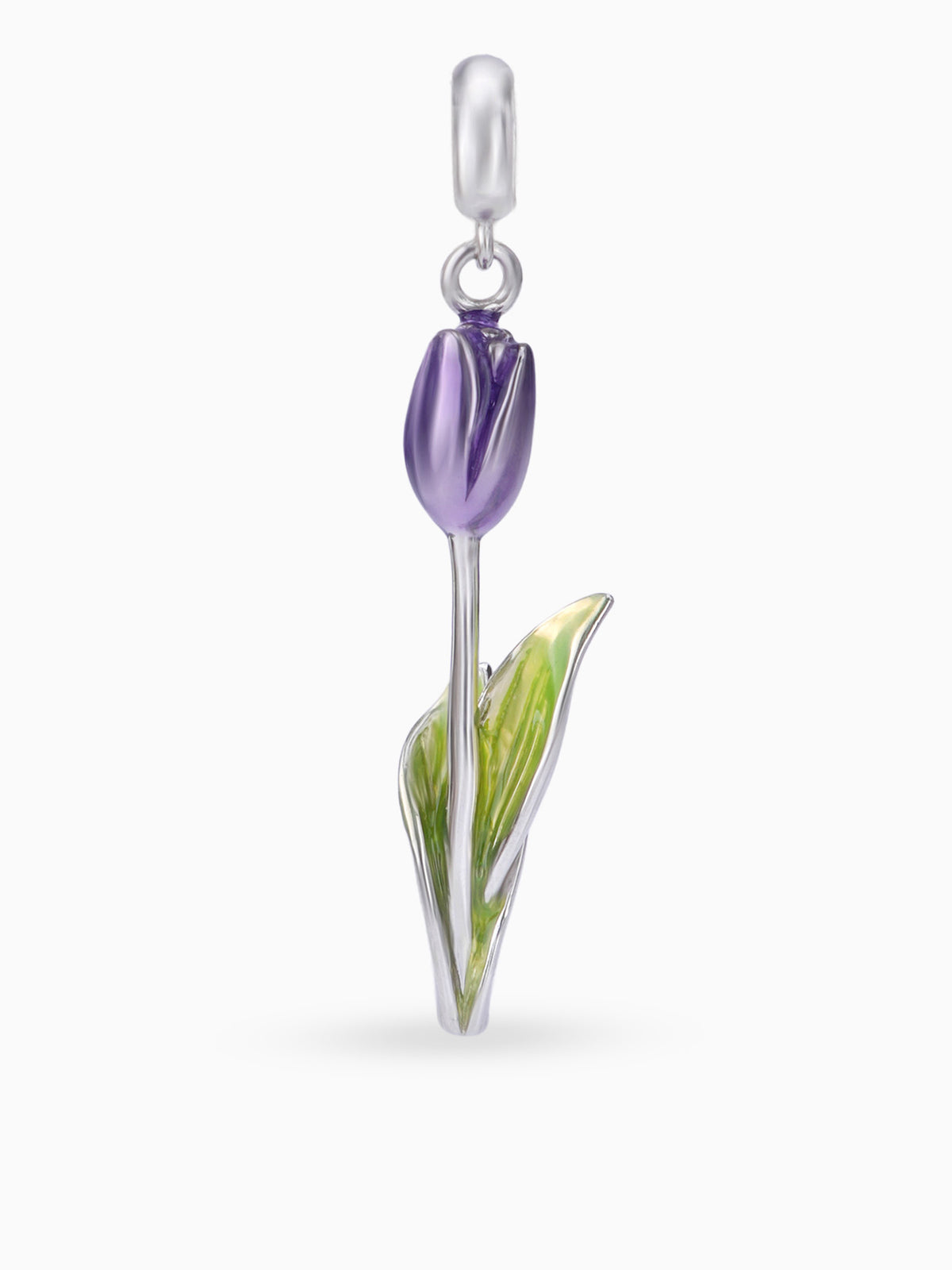Close up SIJA 925 silver jewellery purple rose charm handcrafted premium design versatile accessory for everyday wear and special occasions