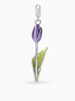 Close up SIJA 925 silver jewellery purple rose charm handcrafted premium design versatile accessory for everyday wear and special occasions