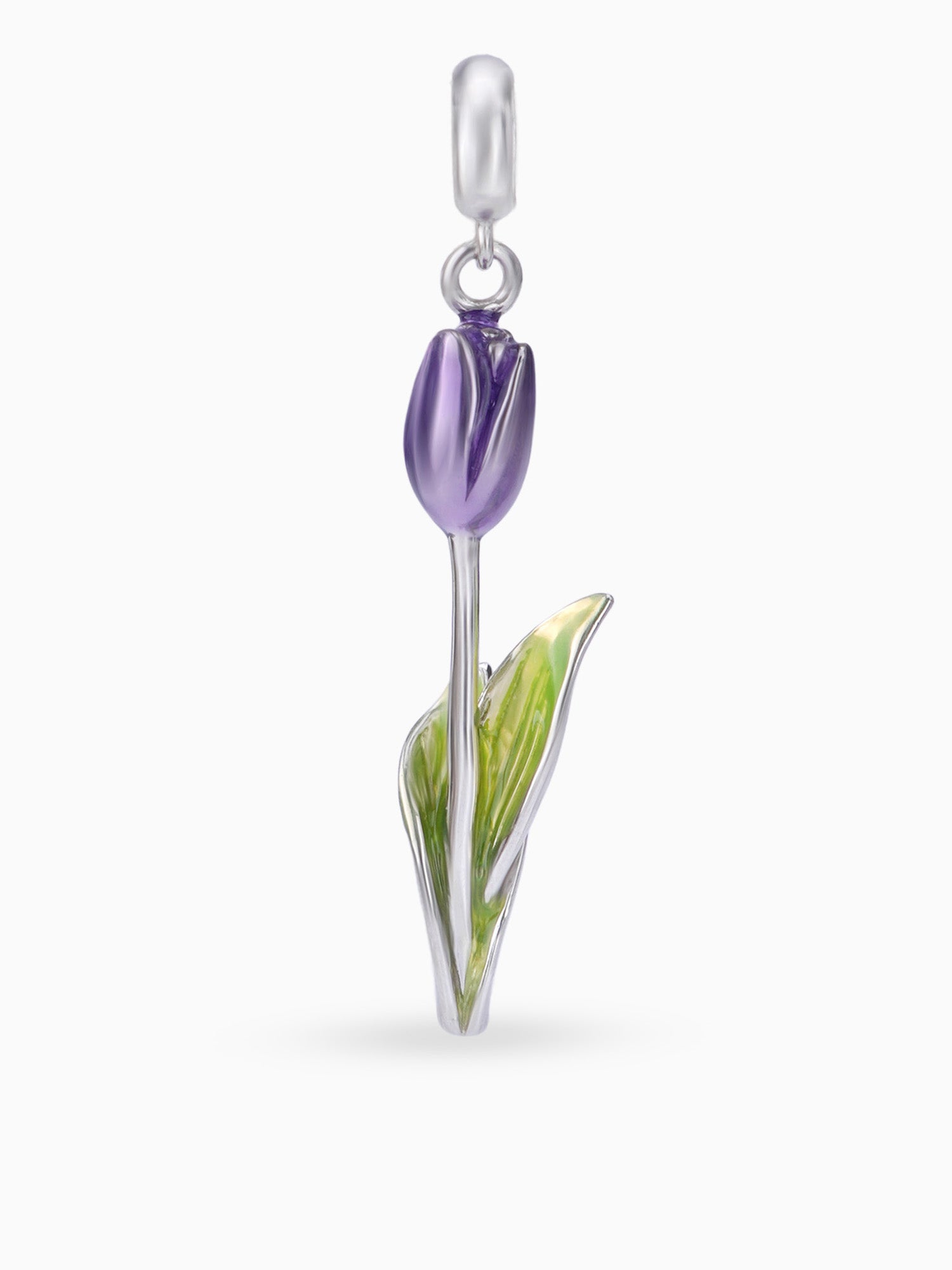 Close up SIJA 925 silver jewellery purple rose charm handcrafted premium design versatile accessory for everyday wear and special occasions