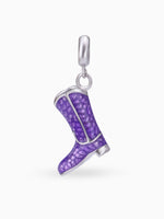 Side view SIJA 925 silver jewellery purple shoe charm stylish handcrafted accessory perfect for parties anniversaries and festive wear