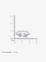 Reverse view of SIJA 925 Silver Purple Stone Floral and Butterfly Toe Ring showing BIS 925 hallmark certified sterling silver jewellery made in India