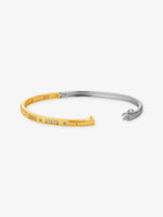 Side profile of SIJA 925 Silver Dual Tone Radiant Sparkle Cuff Bracelet highlighting durable cuff thickness and premium silver craftsmanship