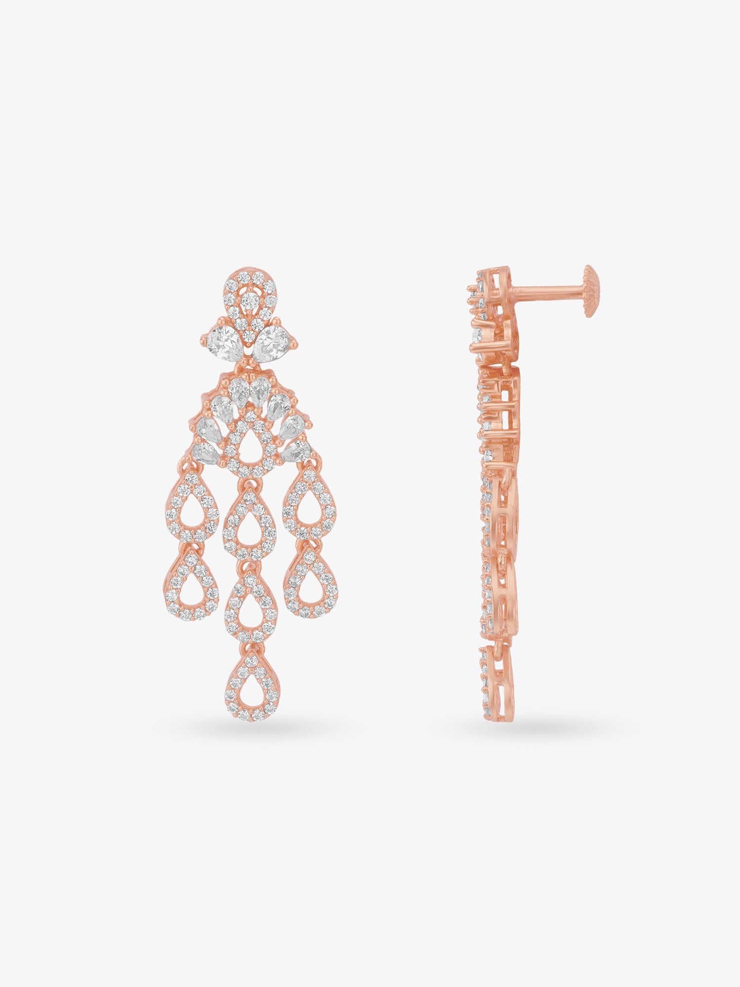 Side profile of SIJA 925 Silver Rain Droplets Earrings highlighting durable sterling silver craftsmanship and droplet charm placement