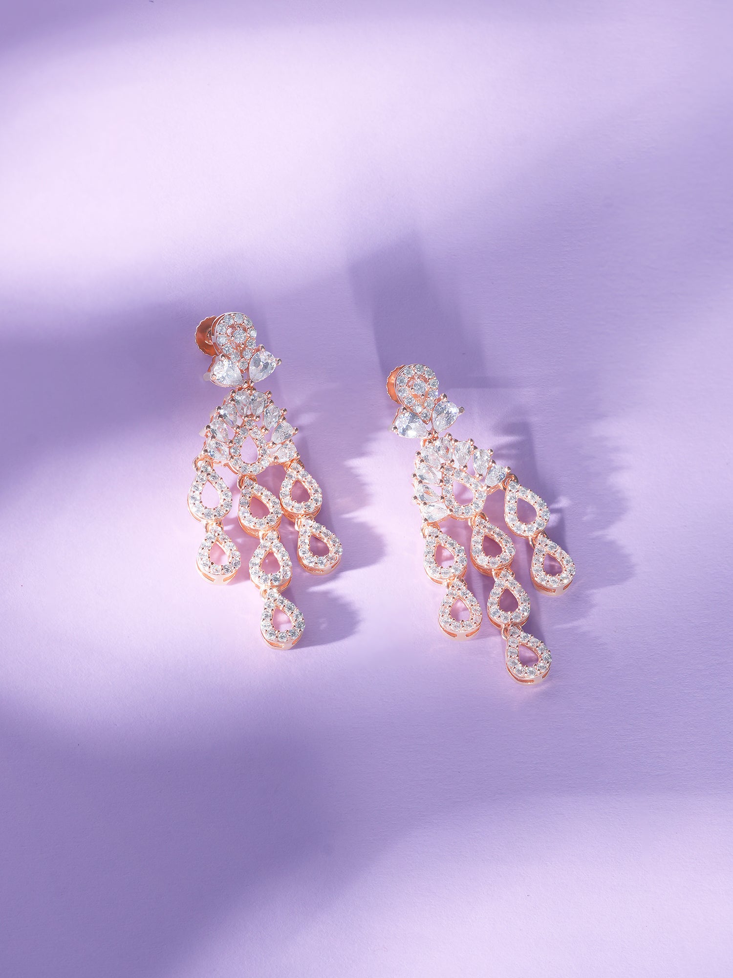 Reverse view of SIJA 925 Silver Rain Droplets Earrings showing BIS 925 hallmark certified sterling silver jewellery made in India