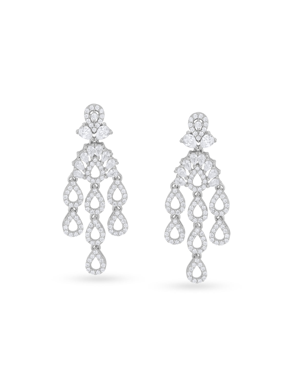 Detailed close up of SIJA 925 Silver Rain Droplets Earrings showing delicate droplet charms and handcrafted silver finish
