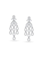 Detailed close up of SIJA 925 Silver Rain Droplets Earrings showing delicate droplet charms and handcrafted silver finish