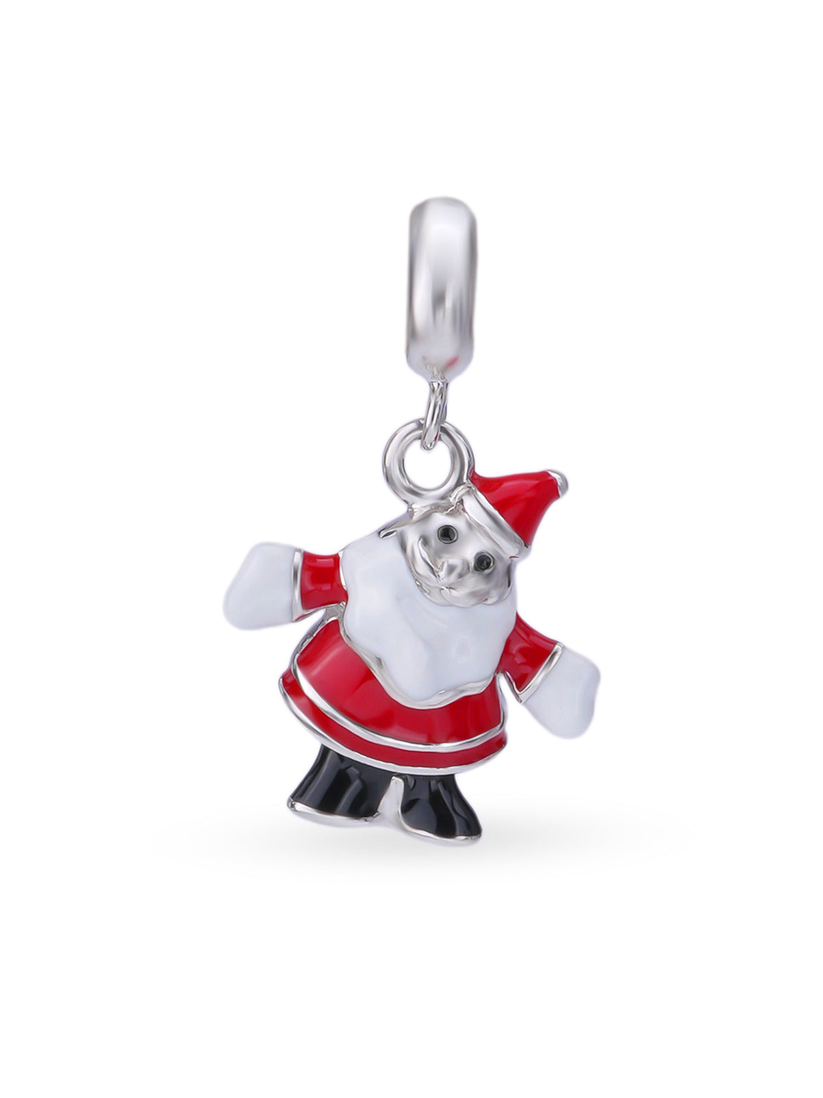 Hero shot SIJA 925 silver jewellery red Santa Claus charm BIS hallmarked festive accessory perfect for Christmas gifting and celebrations