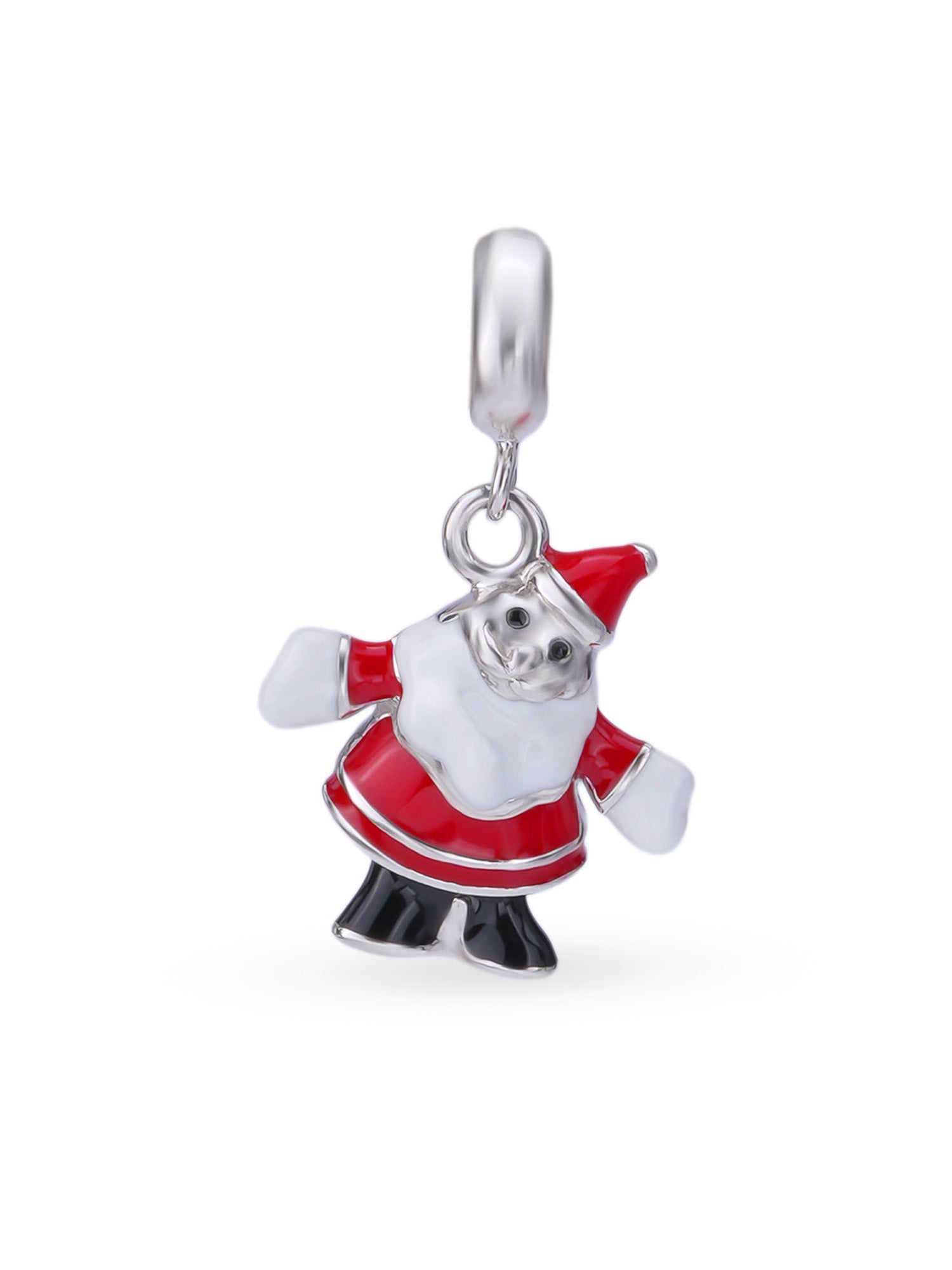 Hero shot SIJA 925 silver jewellery red Santa Claus charm BIS hallmarked festive accessory perfect for Christmas gifting and celebrations
