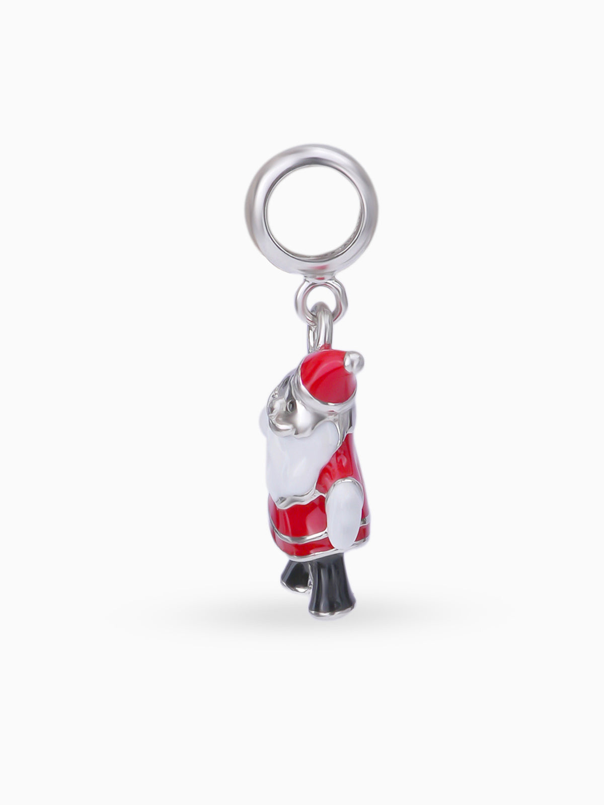 Side view SIJA 925 silver jewellery red Santa Claus charm stylish handcrafted accessory perfect for parties anniversaries and festive wear
