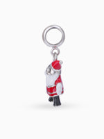Side view SIJA 925 silver jewellery red Santa Claus charm stylish handcrafted accessory perfect for parties anniversaries and festive wear