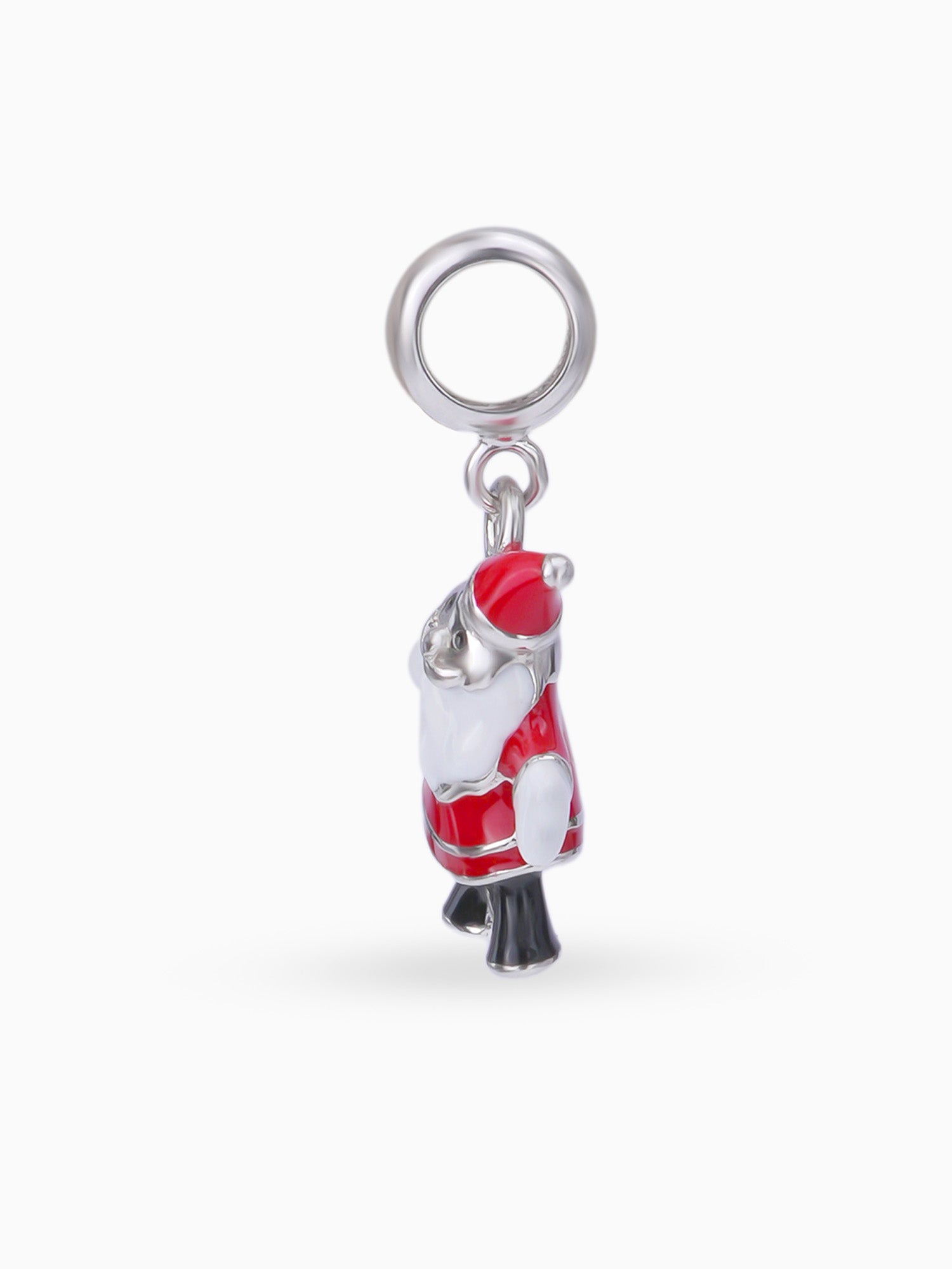 Side view SIJA 925 silver jewellery red Santa Claus charm stylish handcrafted accessory perfect for parties anniversaries and festive wear