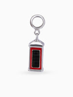 Side view SIJA 925 silver jewellery red telephone booth charm stylish handcrafted accessory perfect for weddings parties anniversaries and festive wear