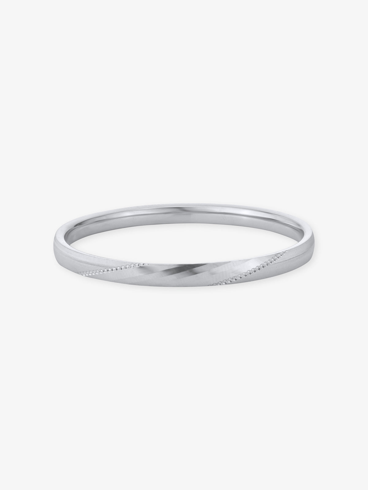 Detailed view of SIJA 925 Silver Rhythm Kids Bangle highlighting ornamental finish polished sterling silver craftsmanship secure design