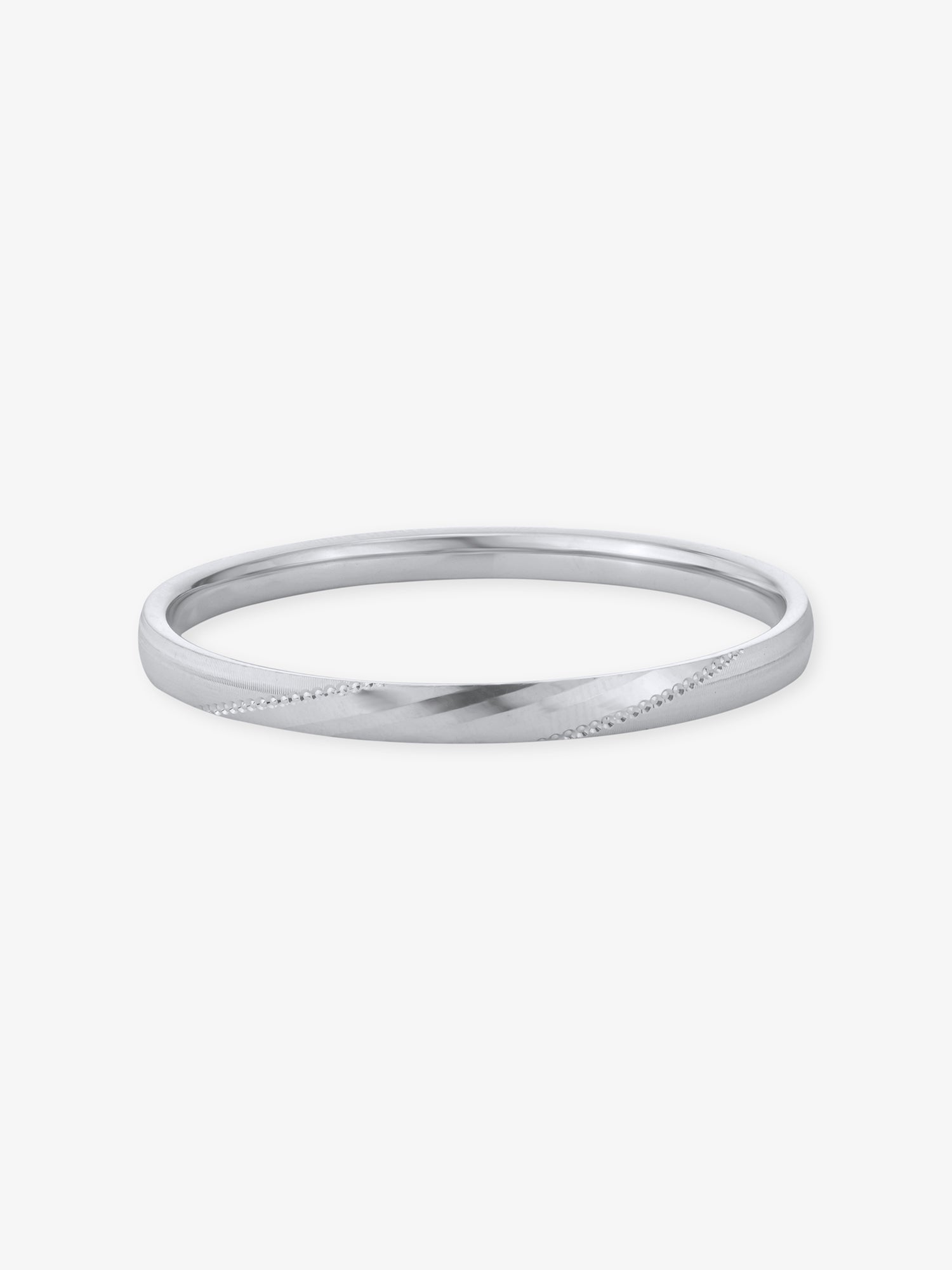 Detailed view of SIJA 925 Silver Rhythm Kids Bangle highlighting ornamental finish polished sterling silver craftsmanship secure design