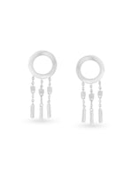 Detailed close up of SIJA 925 Silver Ring with Droplets Earrings showing delicate droplet charms and handcrafted silver finish