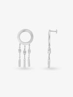 Side profile of SIJA 925 Silver Ring with Droplets Earrings highlighting durable sterling silver craftsmanship and droplet charm placement