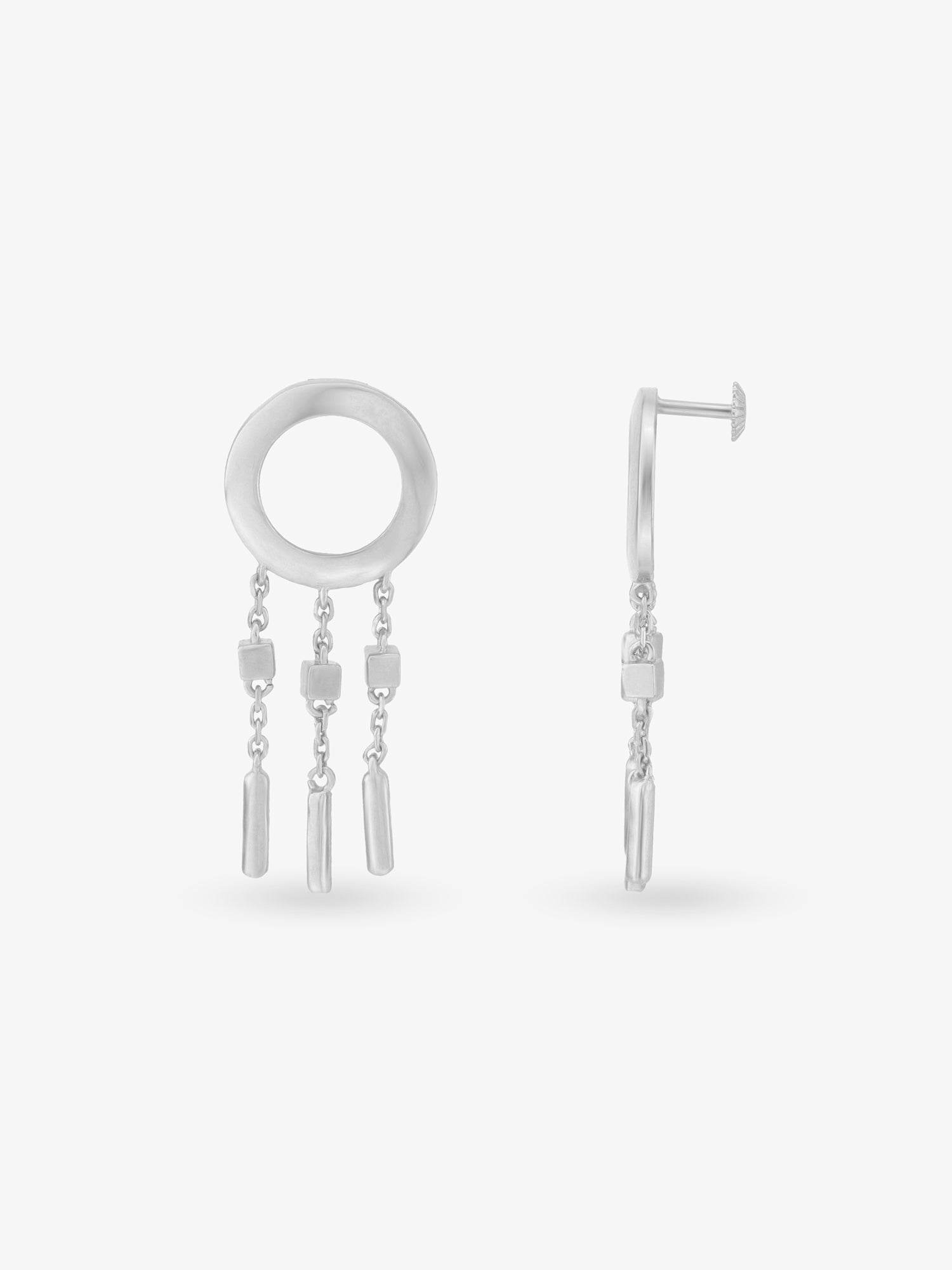 Side profile of SIJA 925 Silver Ring with Droplets Earrings highlighting durable sterling silver craftsmanship and droplet charm placement