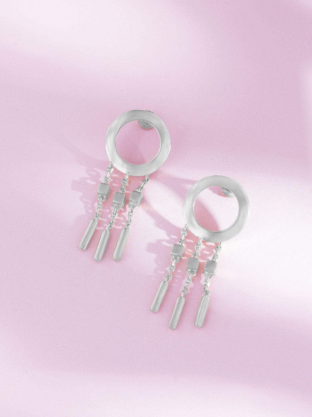 Detailed close up of SIJA 925 Silver Ring with Droplets Earrings showing delicate droplet charms and handcrafted silver finish