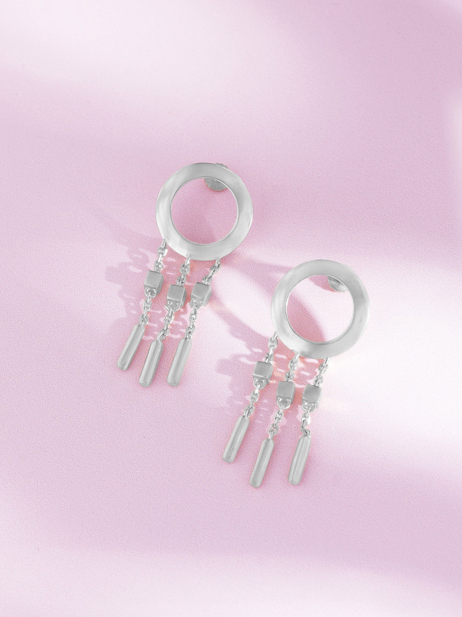 Detailed close up of SIJA 925 Silver Ring with Droplets Earrings showing delicate droplet charms and handcrafted silver finish