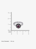 Reverse view of SIJA Ruby Bloom Antique Toe Ring showing BIS 925 hallmark certified oxidised sterling silver jewellery made in India
