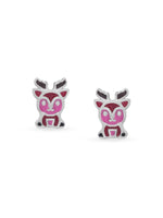 Close‑up of SIJA 925 silver Rudolph Stud showing reindeer face detailing and handcrafted sterling silver design