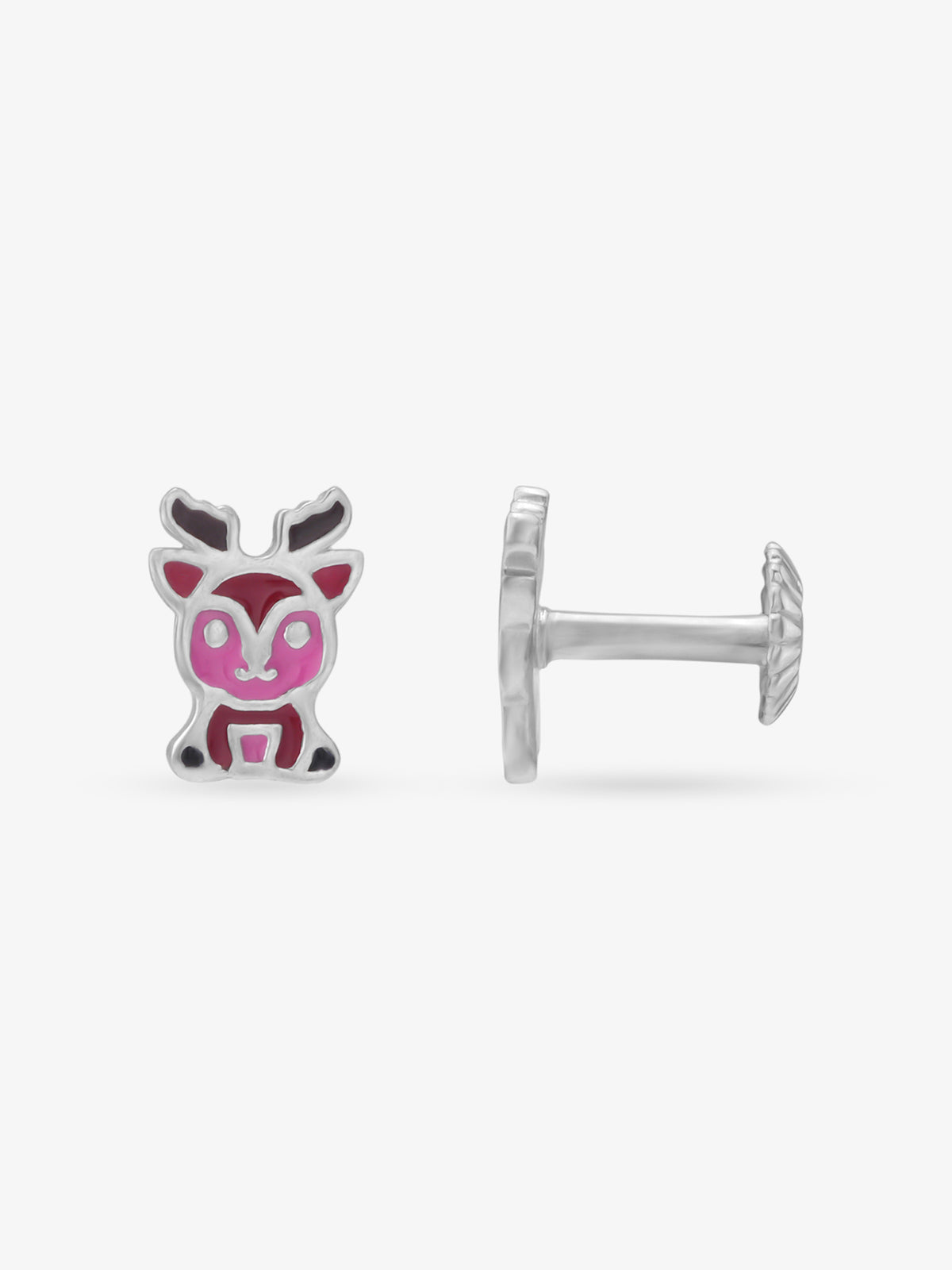 Side profile of SIJA 925 silver Rudolph Stud showing polished edges and durable sterling silver construction