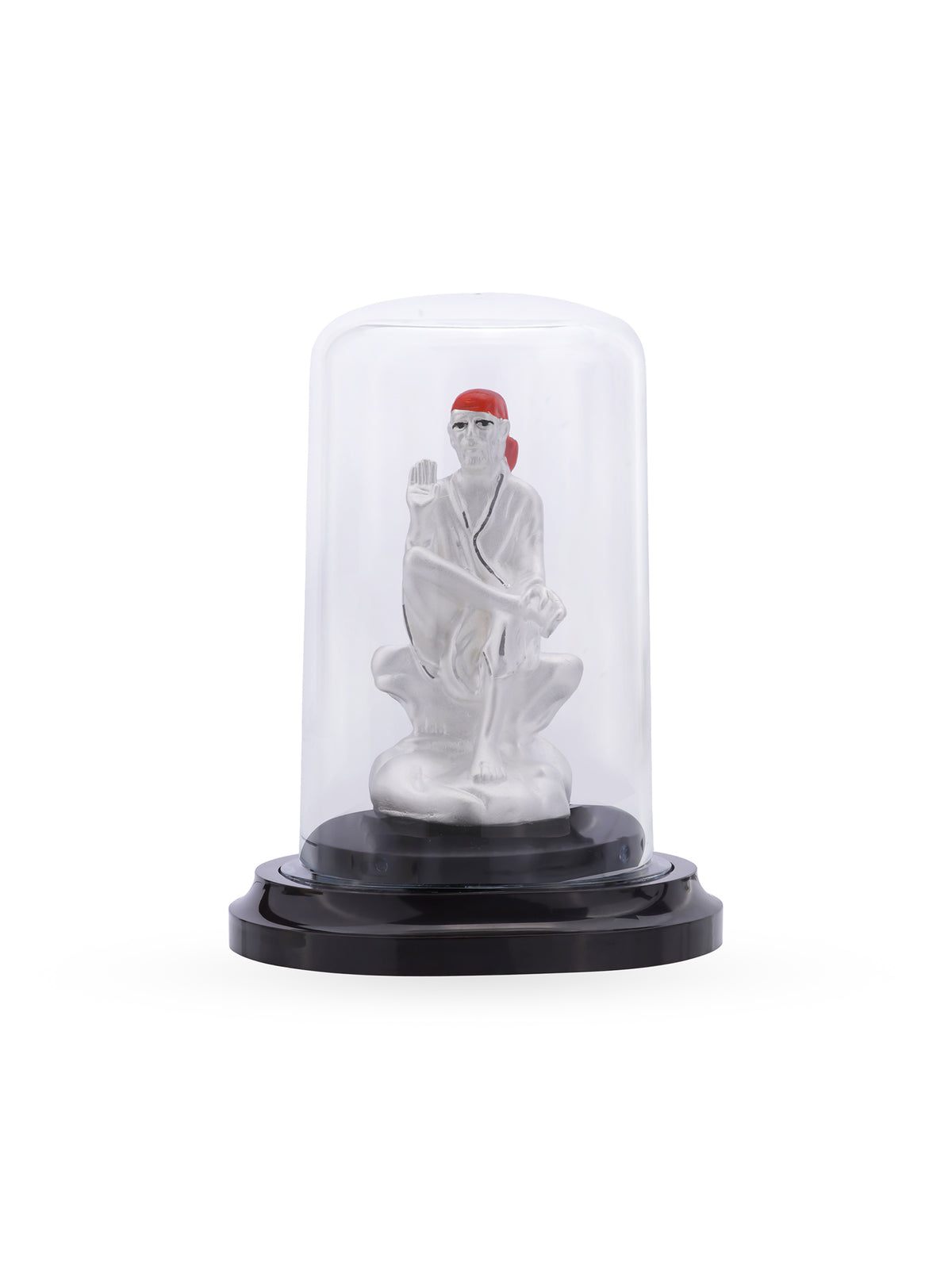 Base detail of SIJA 999 Silver Sai Baba Idol showcasing sturdy silver stand and premium hallmark quality