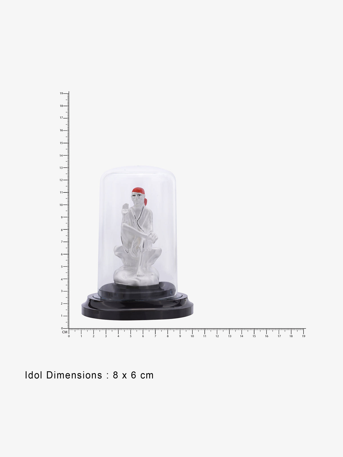 Reverse view of SIJA 999 Silver Sai Baba Idol showing hallmark certified pure silver jewellery made in India
