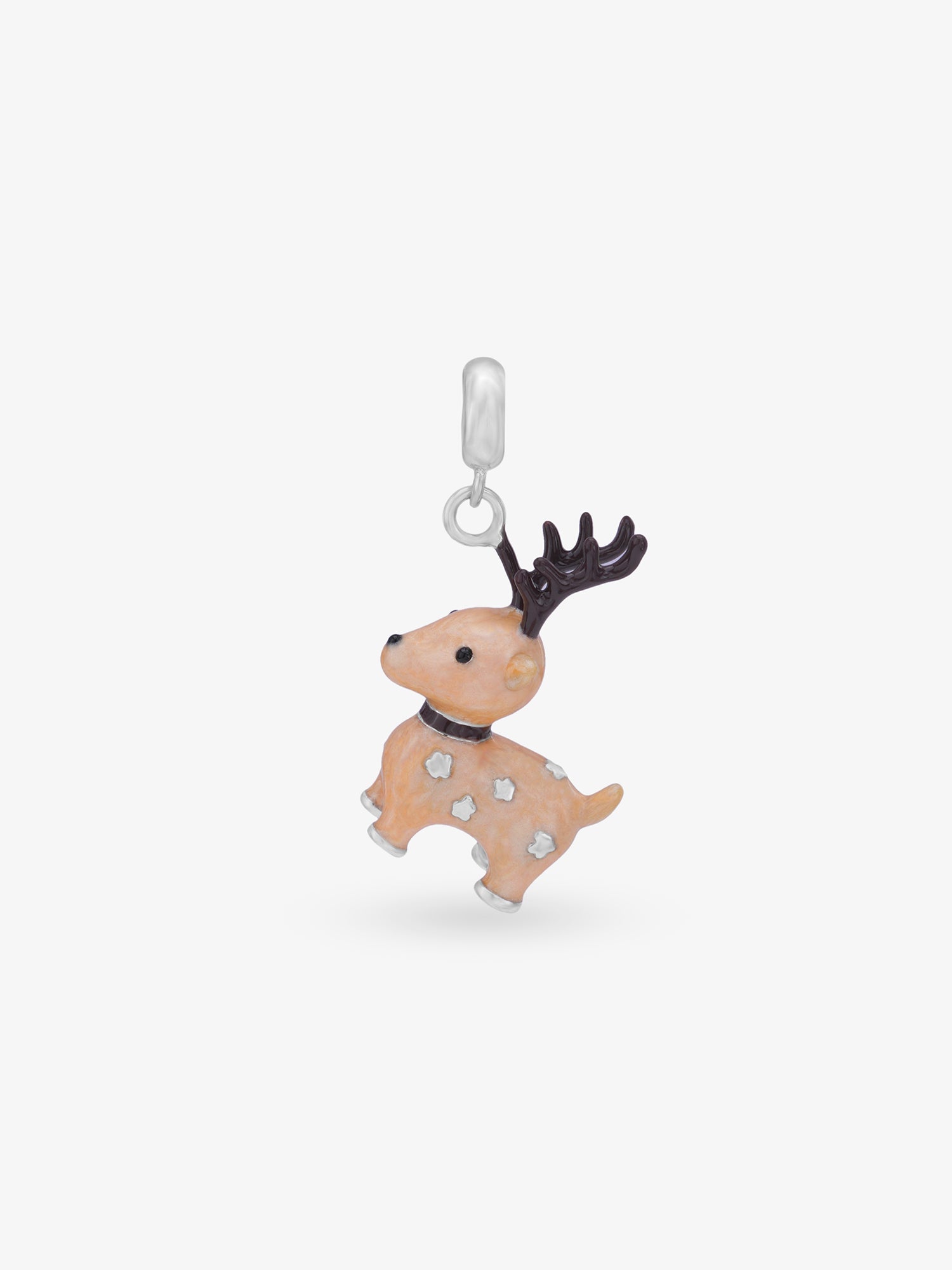 SIJA 925 Silver Deer Charm Ring elegant sterling silver womens jewellery accessory front view