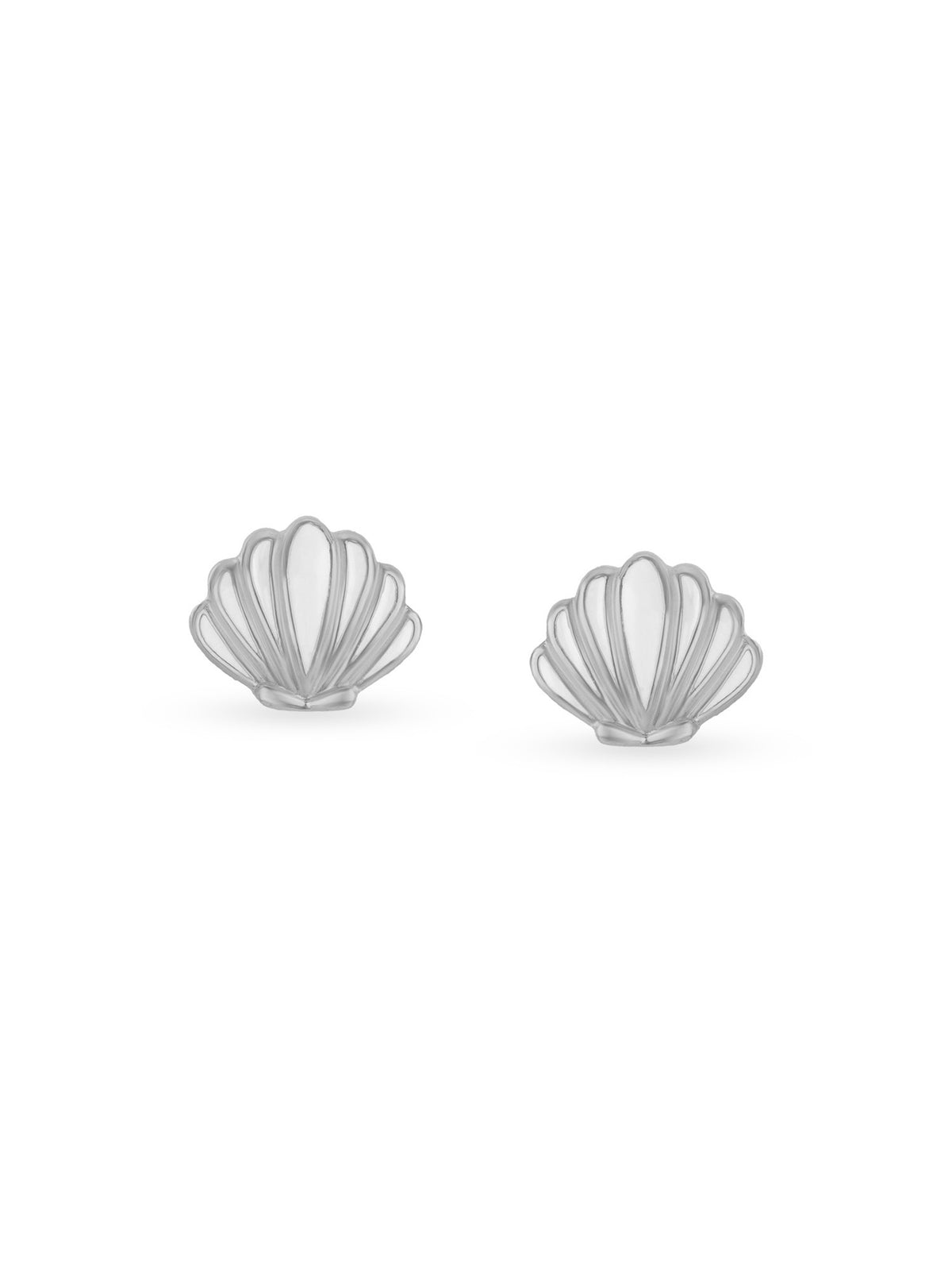 SIJA Shell Stud Earrings 925 sterling silver BIS hallmarked ocean inspired elegant jewellery versatile design perfect for women men kids festive wear and gifting