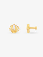 Side profile of SIJA 925 Silver Shell Stud showing durable sterling silver artistry