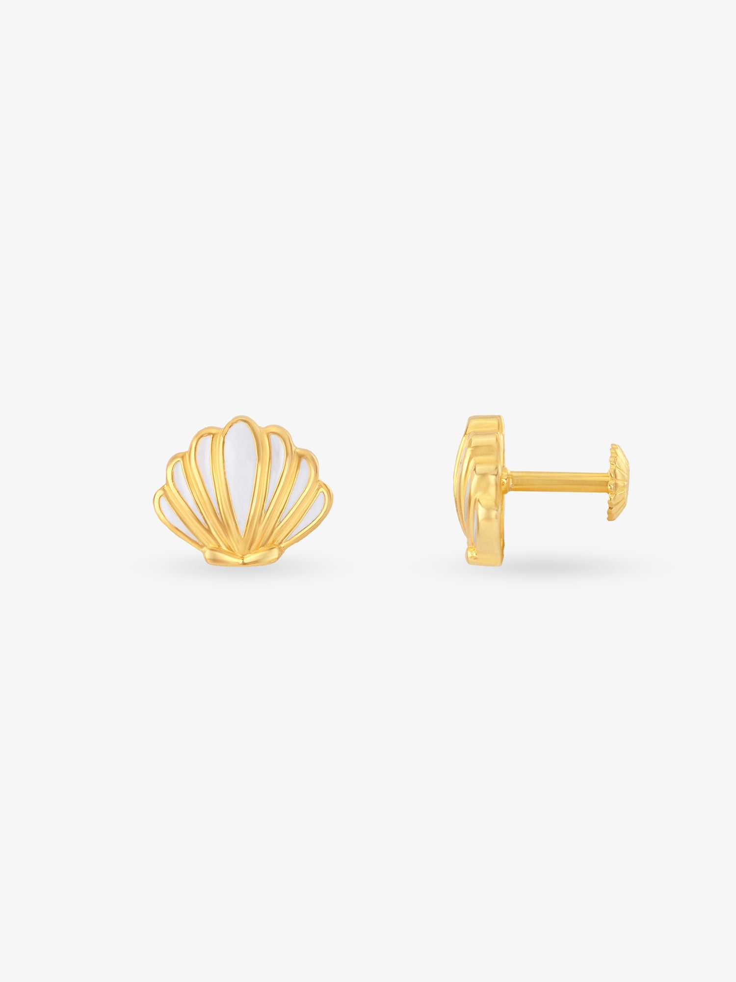 Side profile of SIJA 925 Silver Shell Stud showing durable sterling silver artistry