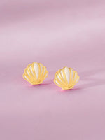 Detailed close up of SIJA 925 Silver Shell Stud highlighting shell charm craftsmanship