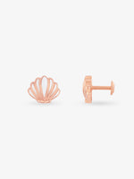 Side profile of SIJA 925 Silver Shell Stud showing durable sterling silver artistry