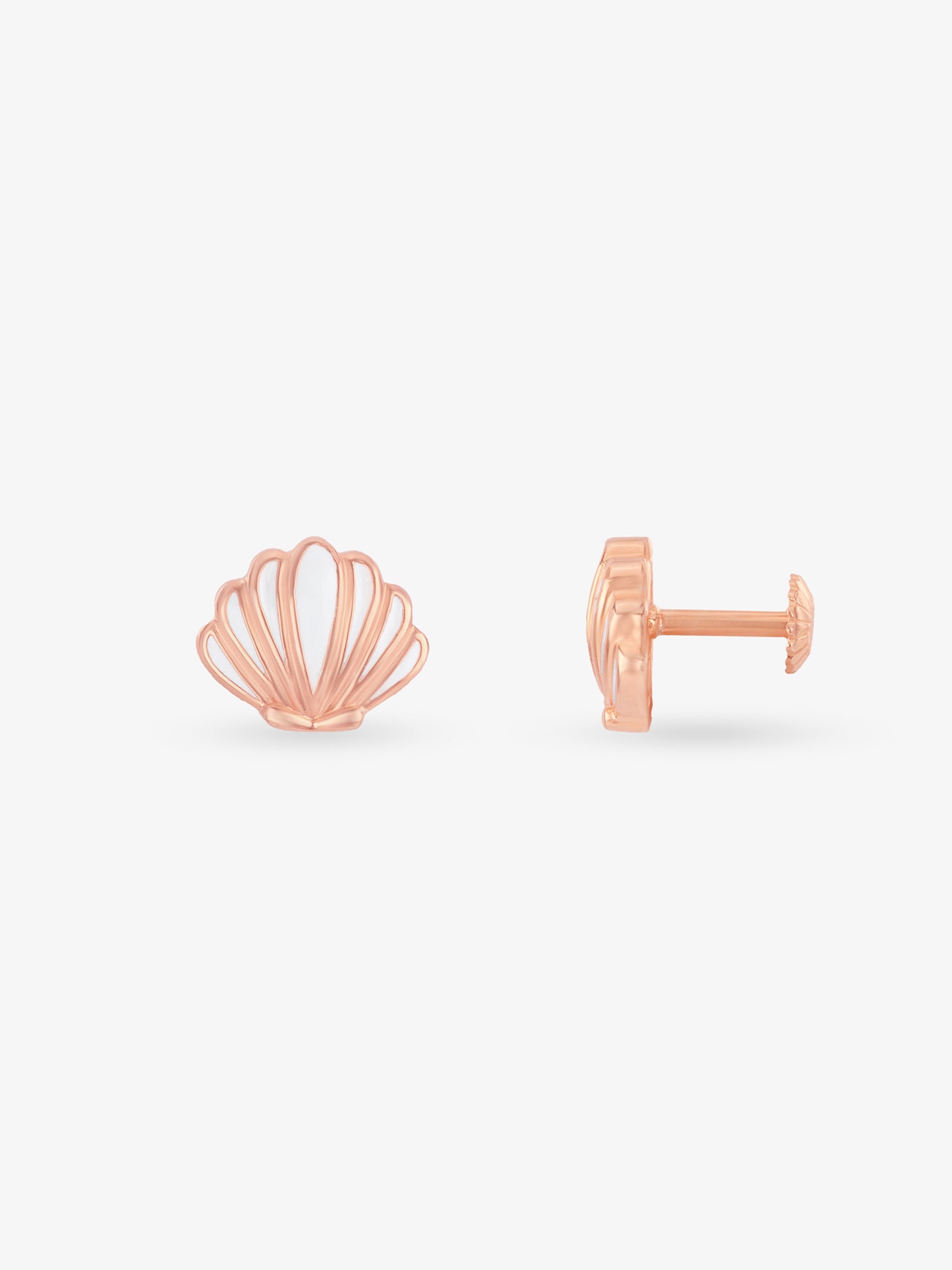Side profile of SIJA 925 Silver Shell Stud showing durable sterling silver artistry