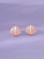 Detailed close up of SIJA 925 Silver Shell Stud highlighting shell charm craftsmanship